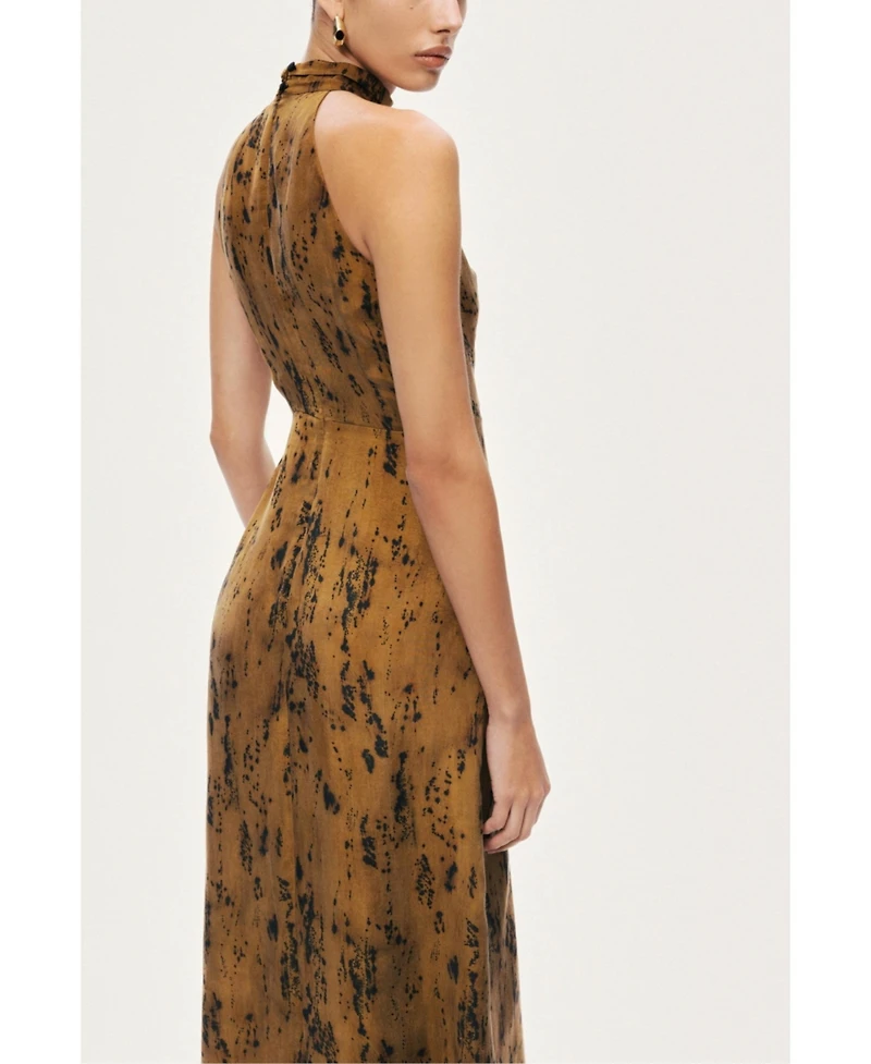 Nocturne Women's Printed Halter-Neck Maxi Dress