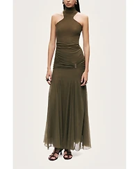Nocturne Women's Halter Neck Draped Maxi Dress