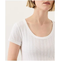 Pact Women's Organic Cotton Pointelle Scoop Neck Tee