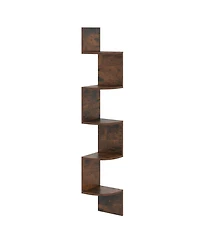 Gouun 5-Tier Wall Mounted Corner Shelf with Floating Design, 8 x 8 x 50