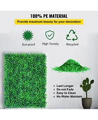 Sugift Boxwood Hedge Wall Panels Set of 20, 20" x 20", Outdoor Indoor Privacy Screen