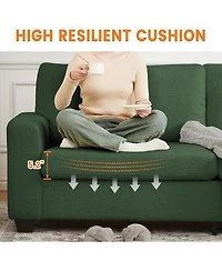 gaomon 83" Couch for Living Room, Comfy Sofa with Deep Seat, Modern Sofa with Wide Armrest, Removeable Cover, Teddy Fleece 3 Seater Couch