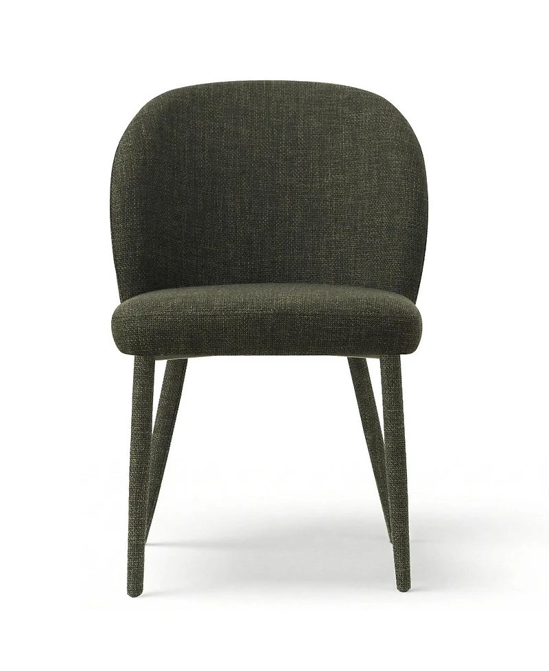 Maison Boucle Set of 4 Modern Upholstered Dining Side Chairs with Metal Legs