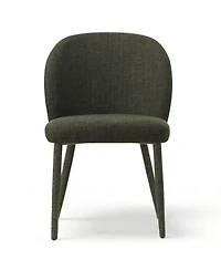 Maison Boucle Set of 4 Modern Upholstered Dining Side Chairs with Metal Legs