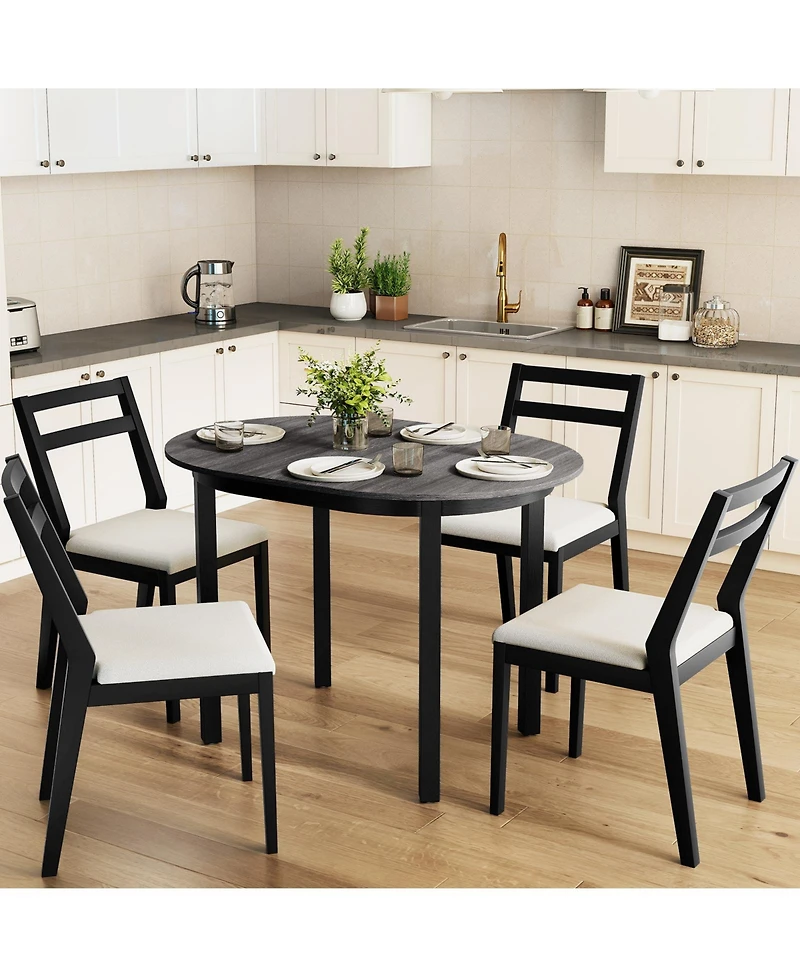 Gouun 43 in Rectangular Wooden Dining Table with Rubber Wood Legs