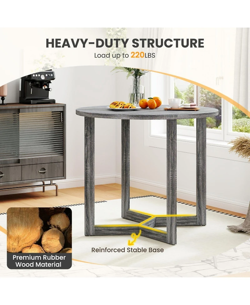 Gouun 36 in Round Pedestal Dining Table for 2-4 with Wing-Shaped Base