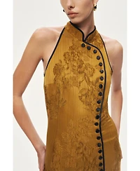 Nocturne Women's High-Neck Button-Detail Midi Dress