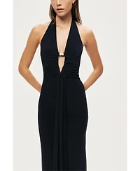 Nocturne Women's Halter Neck Cut-Out Maxi Dress