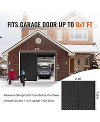 Sugift Garage Door Screen for Winter, 8x7FT, Insulated Thermal Curtain for Garage