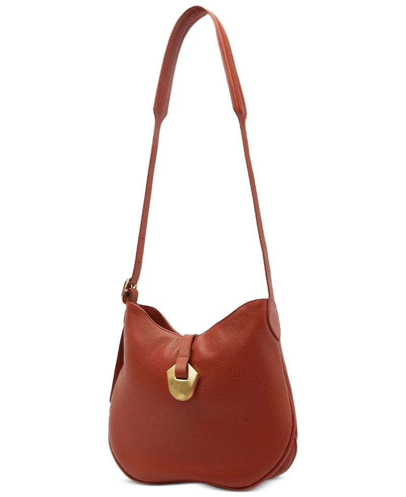 Arezzo Sabrina Small Leather Snap Button Crossbody Handbag