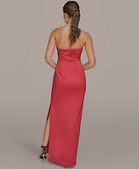 Donna Karan New York Women's Ruched Strapless Gown