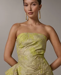 Donna Karan New York Women's Ruffle Maxi Sleeveless Printed Dress