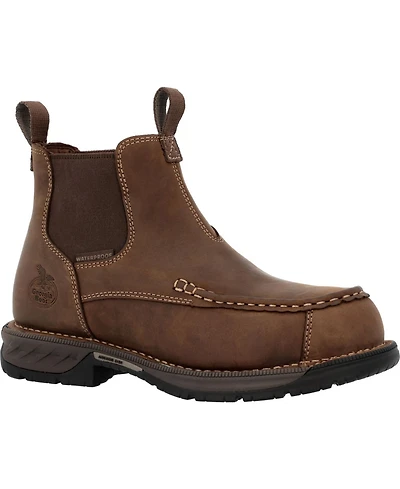 Georgia Boot Men's Athens 360 Moc-Toe Chelsea Waterproof Nano Composite Toe Work Boot