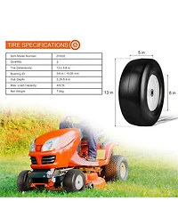 Sugift Lawn Mower Tires with Rim, 13x5-6", Tubeless, 2-Pack, Flat-Free Pu Tires