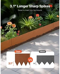 Sugift Steel Landscape Edging, 6 Pack, 40 x 8 inches, Bendable for Garden and Yard Borders