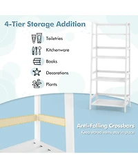 Gouun 4-Tier Bamboo Ladder Bookcase with Open Shelves