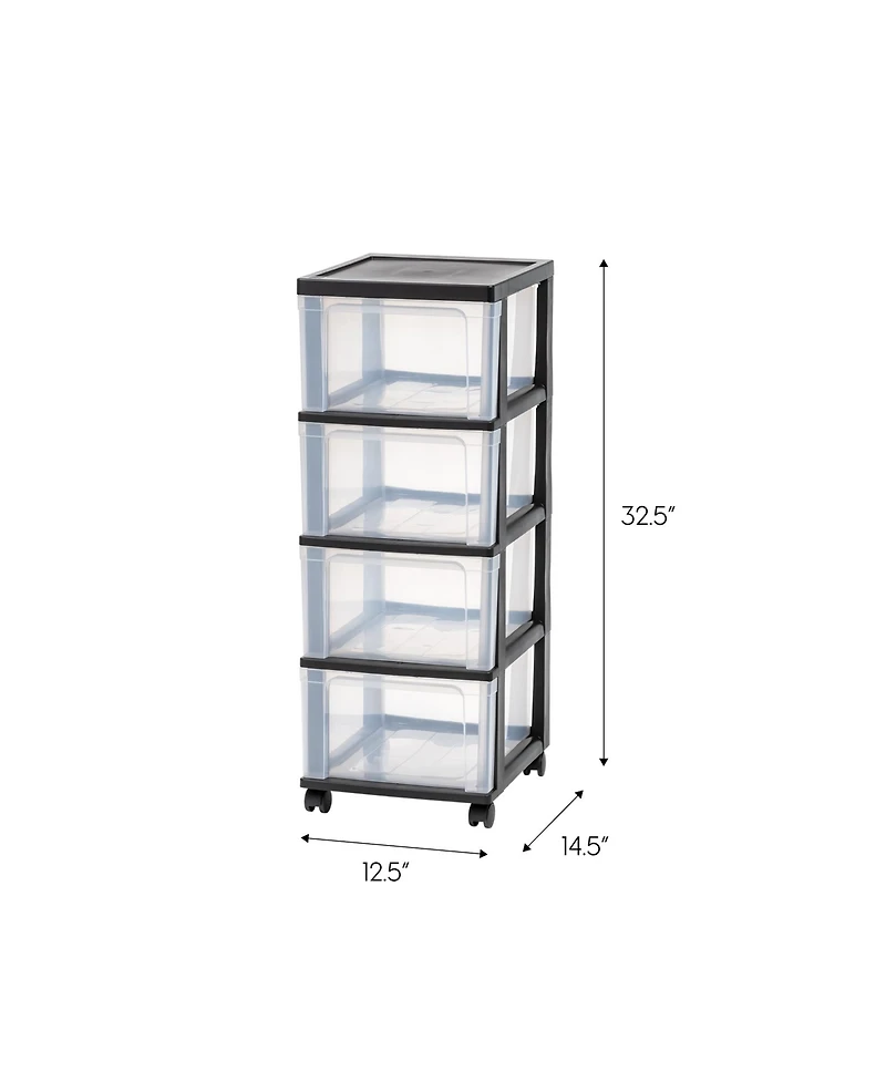 Iris 4-Drawer Narrow Cart