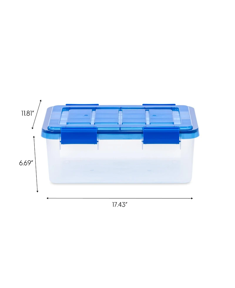 Iris Usa 6Pack 19 Quart Weatherpro Airtight Plastic Storage Bin with Lid and Seal and Secure Latching Buckles