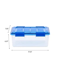 Iris Usa 6Pack 19 Quart Weatherpro Airtight Plastic Storage Bin with Lid and Seal and Secure Latching Buckles