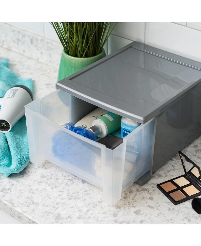 Iris Usa, Inc. 12" W Stackable Storage Drawer, Pack of 3