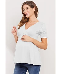 Hello Miz Maternity Wrap Nursing Top with Empire Waist