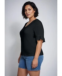 Avenue Women's Eyelet Trim Top