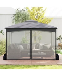 Slickblue 10 X 12 Ft Patio Gazebo with Netting Walls 4 Sandbags.
