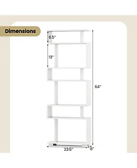 Gouun 6-Tier Tiered Bookcase with Anti-Tipping Kit, 23.5 x 8 x 64