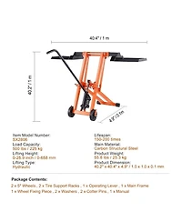 Sugift Lawn Mower Lift, 500 lbs Capacity, Hydraulic Jack for Riding Tractors
