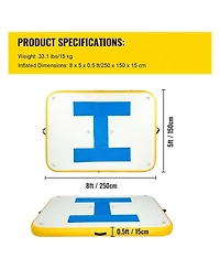 Inolait Inflatable Floating Dock Platform 8 x 5 ft with Electric Air Pump