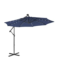 Sugift 10 ft Solar Powered Cantilever Patio Umbrella with Tilt