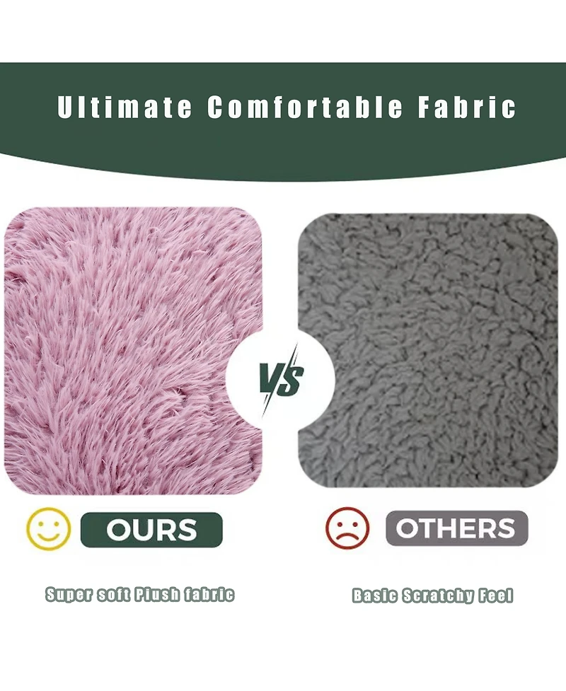 Rainsken Soft Plush Fabric Human Dog Bed, 5-Gear Adjustable Foldable Lounger, Comfy Floor Sofa Bed with Pillow for Home Use