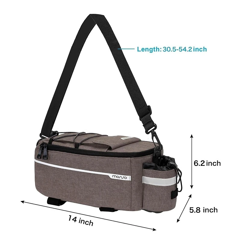 Aoligeijs Bike Rack Cooler Bag Insulated Waterproof Bicycle Trunk Bag Rear Seat Pannier with Bottle Holder for Food Delivery Picnic Commuting