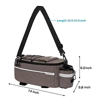 Aoligeijs Bike Rack Cooler Bag Insulated Waterproof Bicycle Trunk Bag Rear Seat Pannier with Bottle Holder for Food Delivery Picnic Commuting