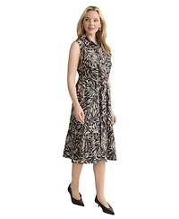 Jones New York Women's Printed Collared Neck Shirt Dress