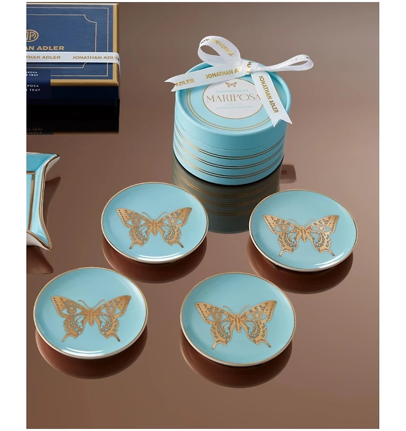 Jonathan Adler Mariposa 4-Pc. Coaster Set