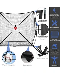 Aoligeijs Baseball Softball Practice Net with Batting Tee and Ball Caddy, Bonus Strike Zone Target and Bow Frame