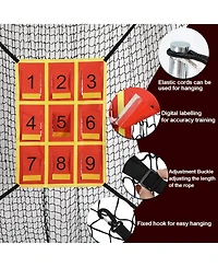 Aoligeijs Adjustable Strike Zone Target for Baseball Net,Numbered Pitching Pad,Baseball Softball Target,Practice Throwing and Hitting with Accuracy