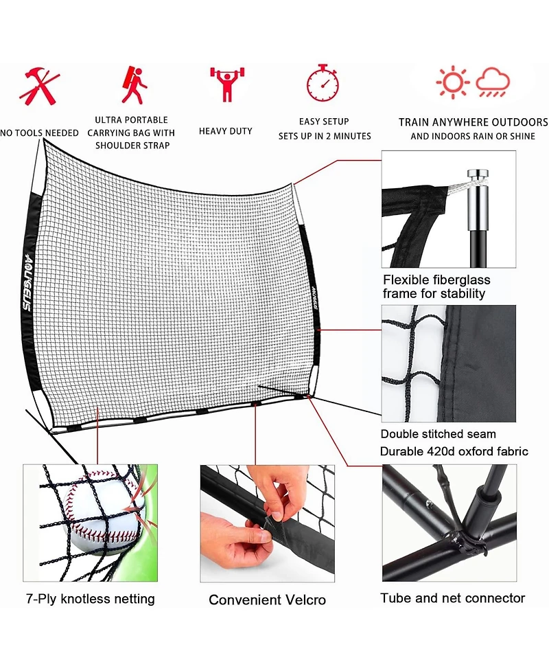 Aoligeijs Sports Barrier Net,Sports Net,Barricade Backstop Net,Perfect for Baseball,Softball,Soccer, Basketball,Lacrosse