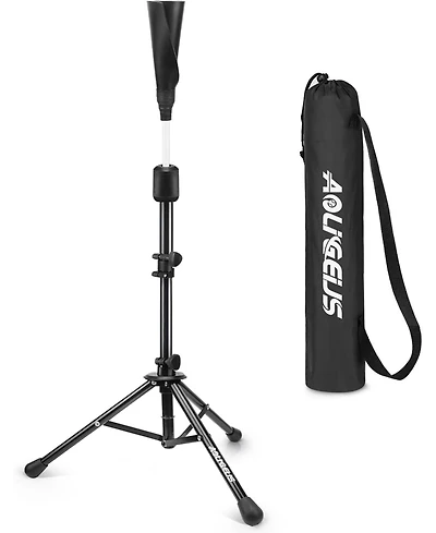 Aoligeijs Baseball Tee Batting Tee Softball Tee Portable Travel Hitting Tee,Easy Adjustable Height,Stable Tripod Stand