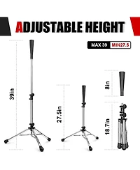 Aoligeijs Baseball Tee Batting Tee Softball Tee Portable Travel Hitting Tee,Easy Adjustable Height,Stable Tripod Stand