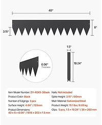 Sugift Steel Landscape Edging, 3 Pack, 40 x 8 in, Rust-Resistant Metal