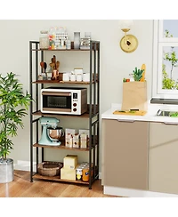 Gouun 5-Tier Adjustable Bookshelf with Tiltable Shelves and Metal Frame