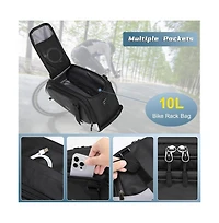 Aoligeijs Waterproof Bike Rack Bag with Rain Cover, Convertible Bicycle Trunk Storage with Shoulder Strap for Commuting Travel Cycling