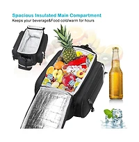 Aoligeijs Insulated Bike Rack Bag with Rain Cover, Bicycle Trunk Cooler Foldable Panniers for Commuting Travel Outdoor Cycling