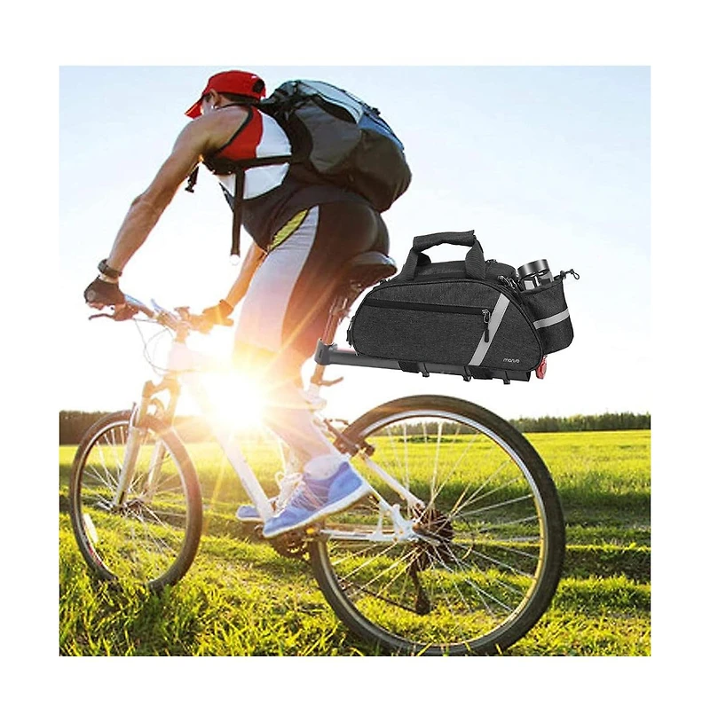 Aoligeijs Bike Rack Bag Waterproof Bicycle Trunk Bag Rear Seat Pannier with Shoulder Strap Reflective Cycling Storage for Commuting Travel