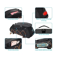 Aoligeijs Bike Rack Bag with Removable Panniers Insulated Waterproof Bicycle Trunk Cooler Storage Rear Seat Cargo for Commuting Travel Camping