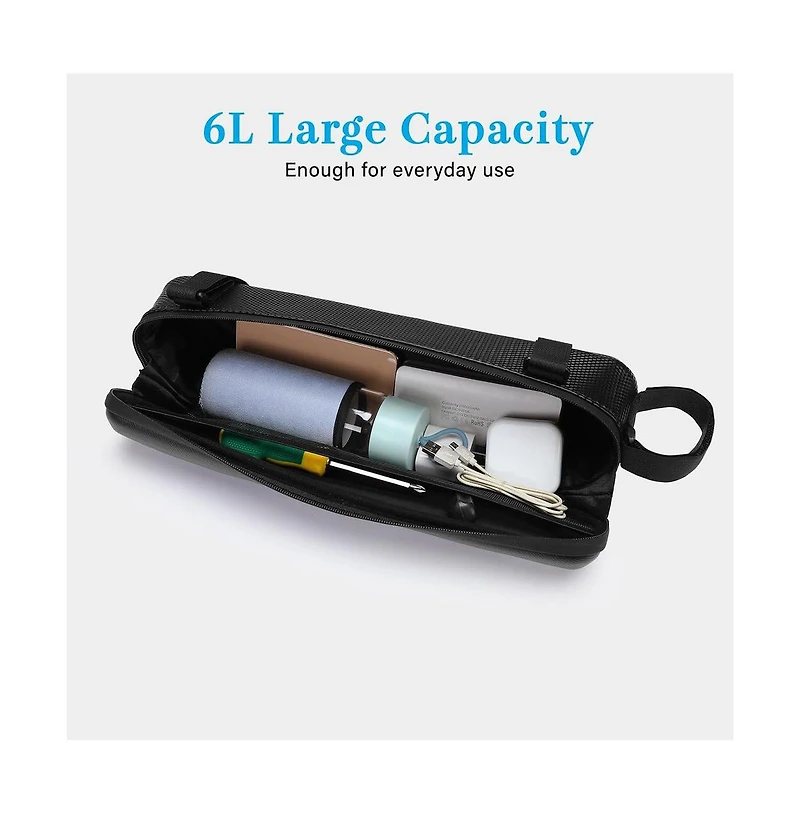 Aoligeijs Waterproof Bike Frame Bag Hard Shell Eva Triangle Storage Bag 6L Bicycle Under Tube Tool Pouch for Cycling Commuting
