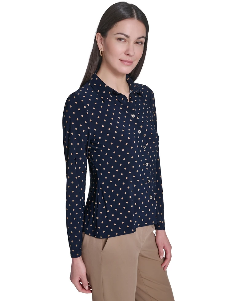 Tommy Hilfiger Women's Long-Sleeve Button Up Top