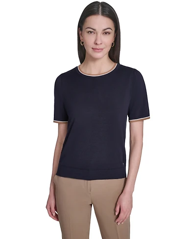 Tommy Hilfiger Women's Short-Sleeve Crewneck Sweater